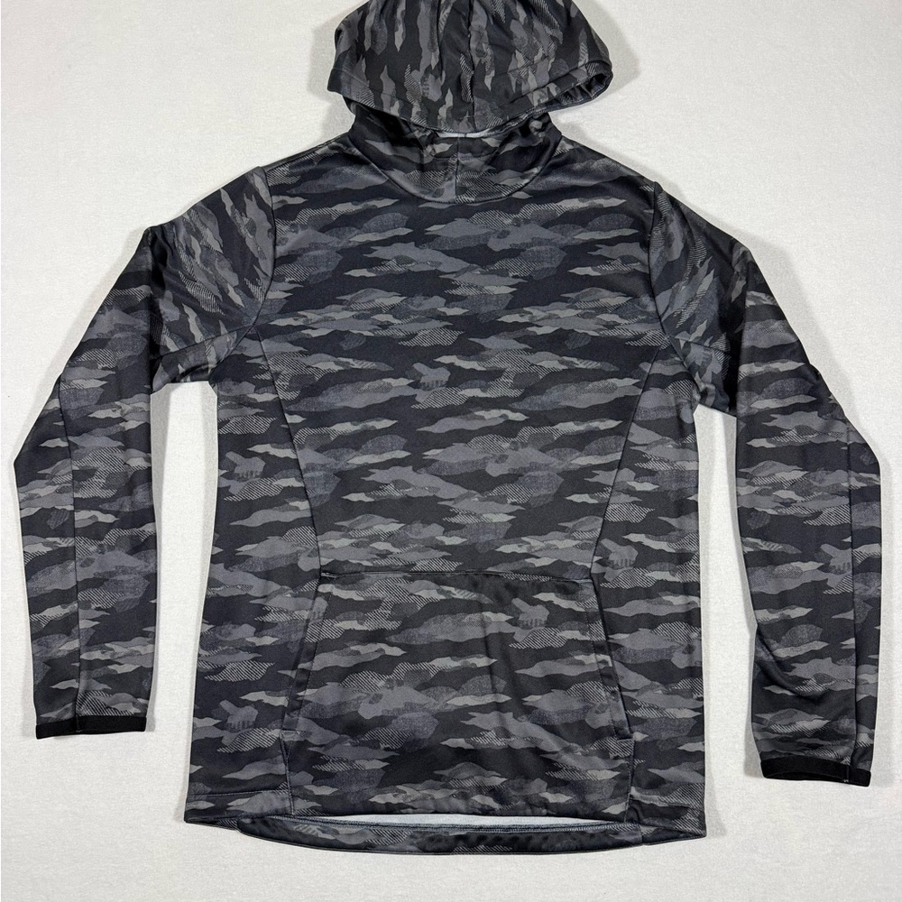 Tek Gear Boys' Black & Gray Camo Hooded Pullover size L 14/16 EUC
